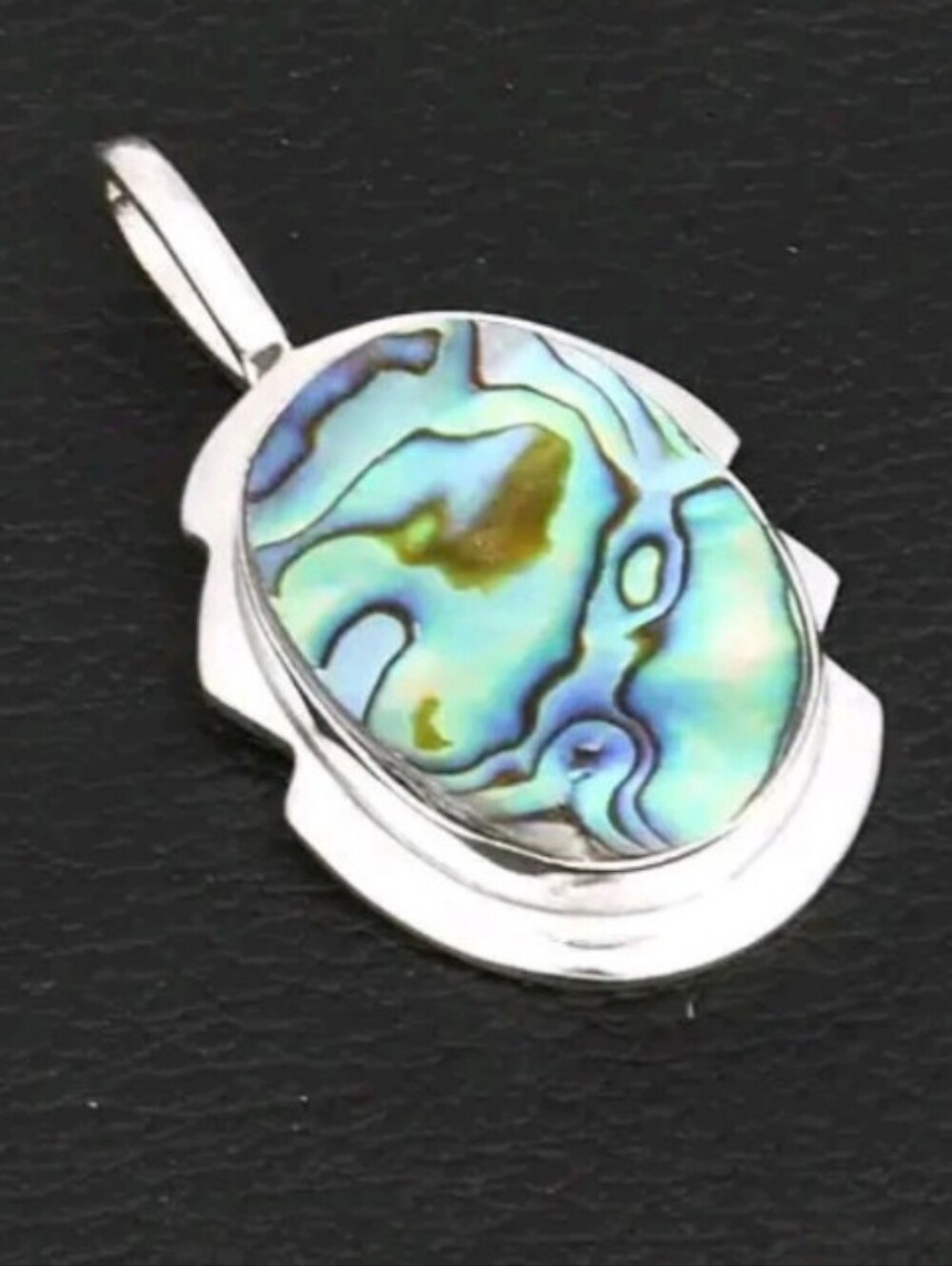 Abalone Shell Gemstone Jewelry  925 Sterling Silver Handmade Pendant Necklace